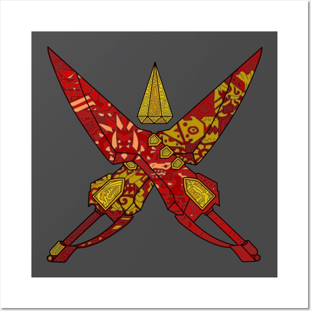 Monster hunter Dual Blades lined Wall Art by paintchips